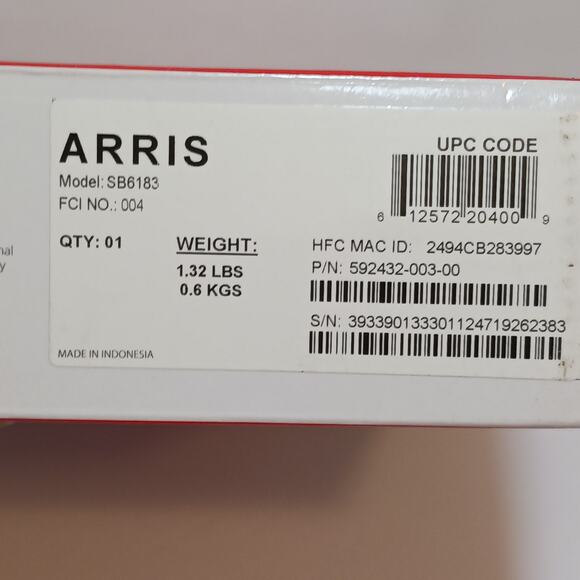 ARRIS Surfboard SB6183 Docsis 3.0 Cable Modem White Compatible Spectrum Xfinity - Picture 7 of 13